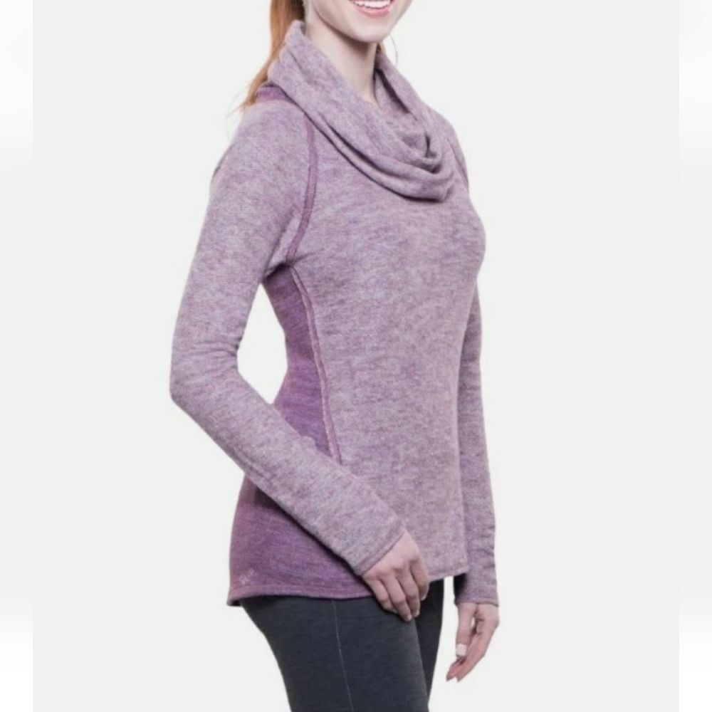 Kuhl Women's Heathered Purple Cowl Neck Nova Sweater 4213 Size XL